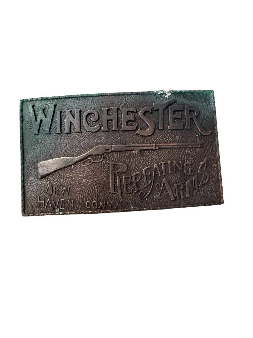 Vintage Winchester Repeating Arms Belt Buckle New Haven Conn. Made In Hong Kong